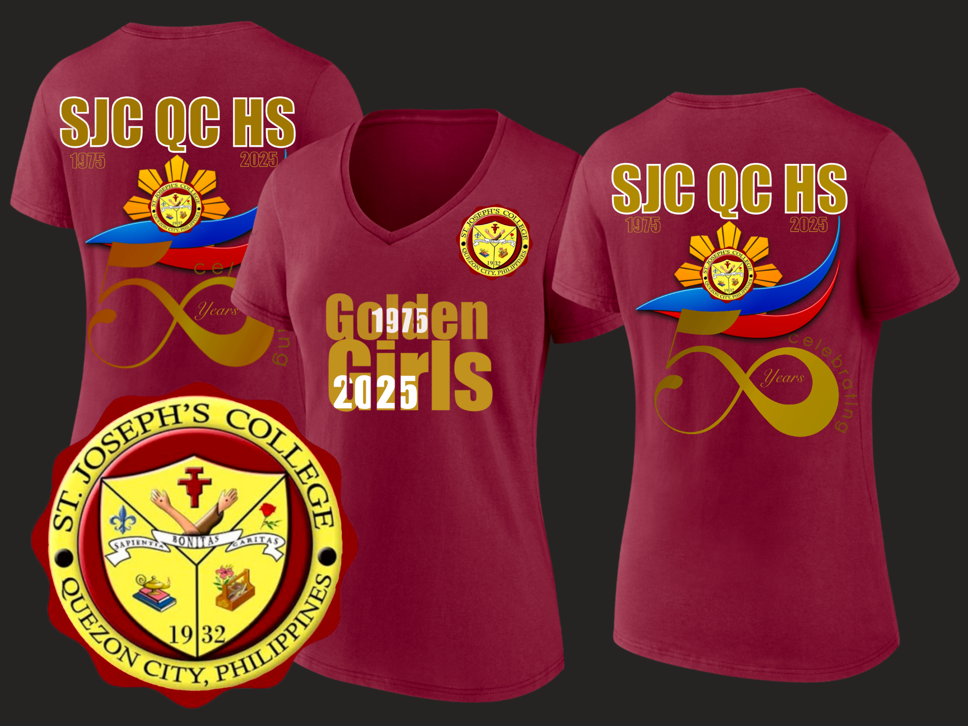 St. Joseph's College QC — Golden Girls 50th Anniversary tees